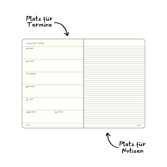 Wochenkalender 2026 A5 Hardcover | Marine – Vorbestellung