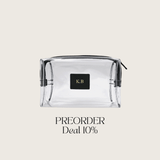Cosmetic bag grained leather | black & gold - Pre-Order