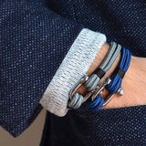 Nautical Nylon Herrenarmband Blau von FortunaBeads