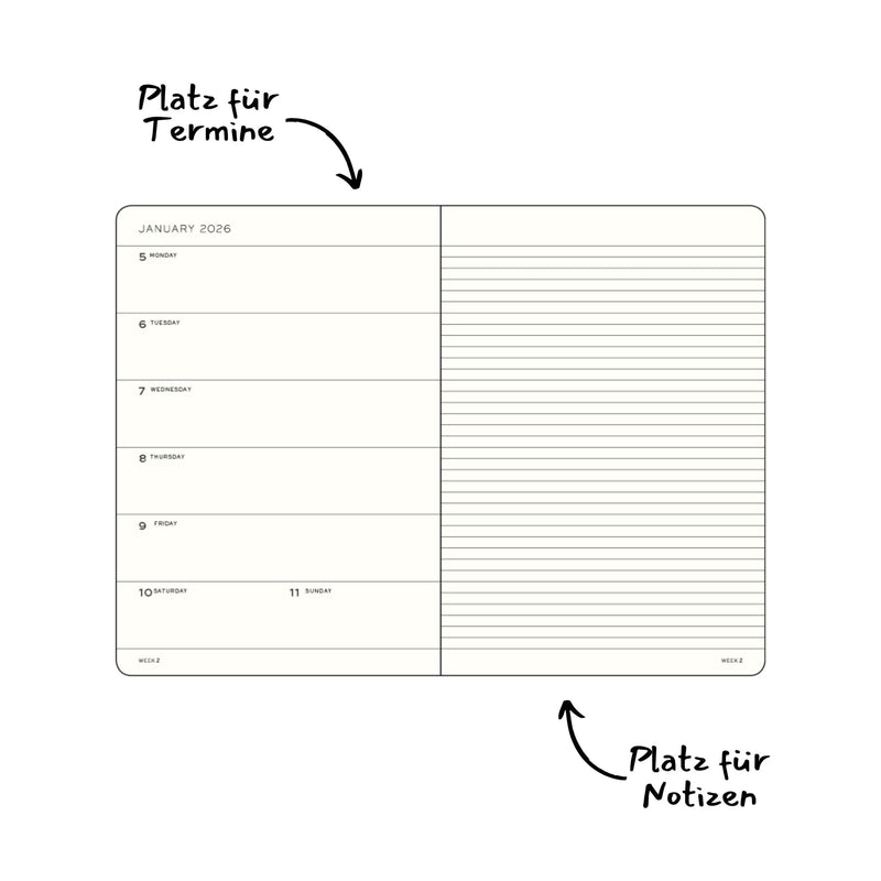 Wochenkalender 2026 A5 Hardcover | Marine – Vorbestellung