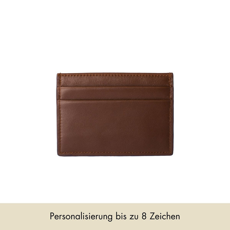 Kartenhalter aus Leder in Braun mit kostenloser Personalisierung - Braun | MERSOR