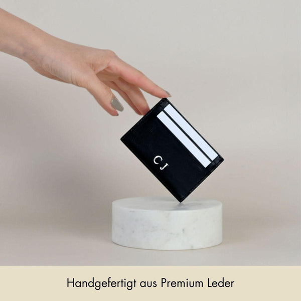 Kartenhalter Glattleder | Schwarz