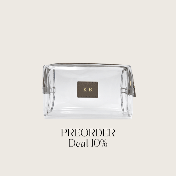 Cosmetic bag grained leather | Warm Earth & Gold - Pre-Order