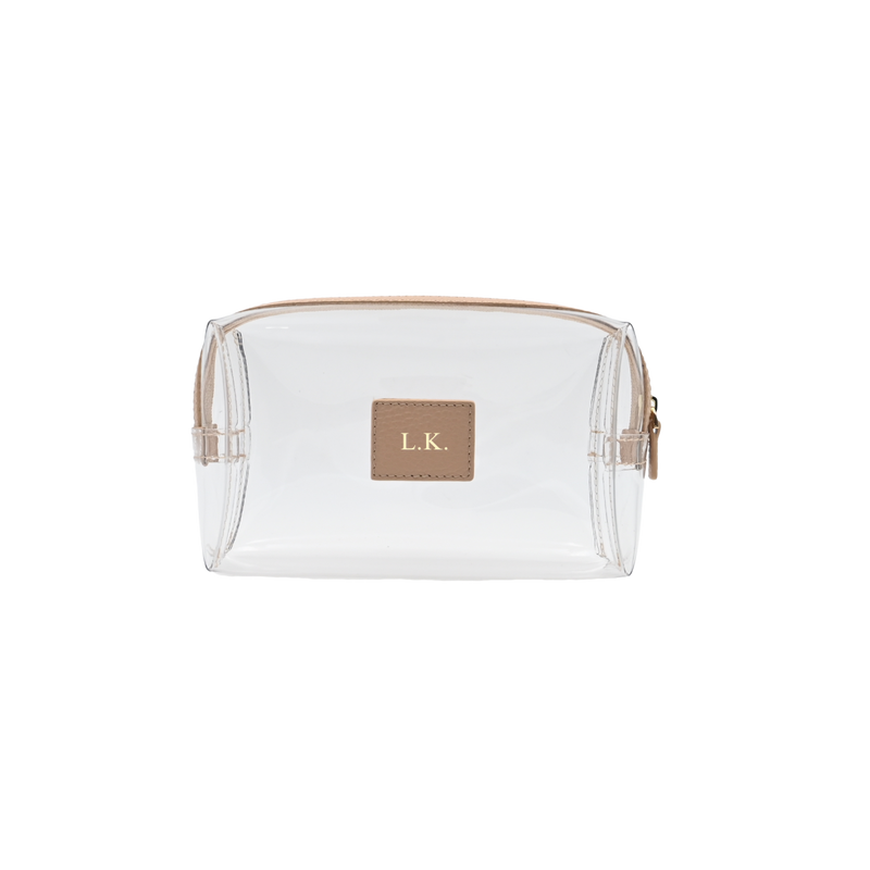 Cosmetic Bag Smooth Leather | Misty Rose & Gold
