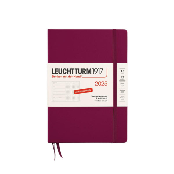 Wochenkalender 2025 & Notizbuch A5 dotted | Port Red