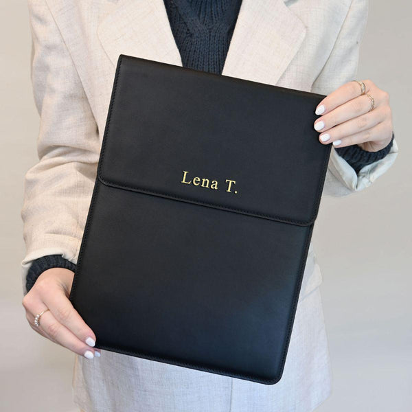 Laptop Sleeve Smooth Leather | Black