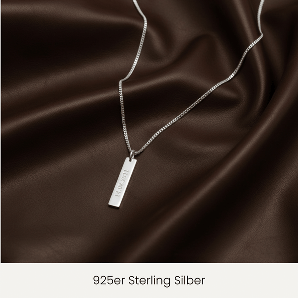 Ketten-Anhänger Bar mit Gravur Silber | Schrift