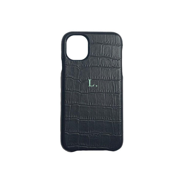 iPhone 12 / 12 Pro Case Croc Leather | Black