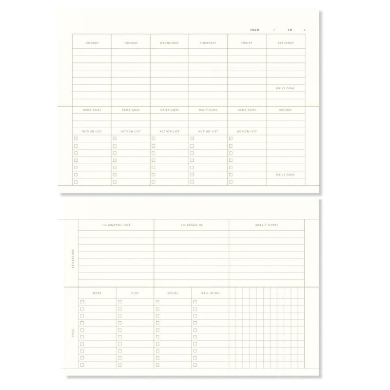 Wochen Planner von A-Journal in beigen Leinen | MERSOR