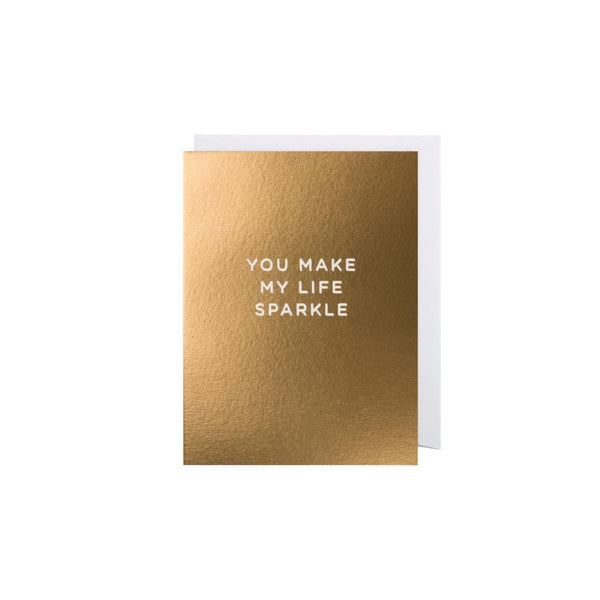 Goldene mini Grußkarte  Lagom Design You Make my Life sparkle | MERSOR