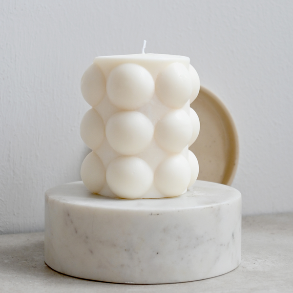 Round Bubble Candle | Weiß